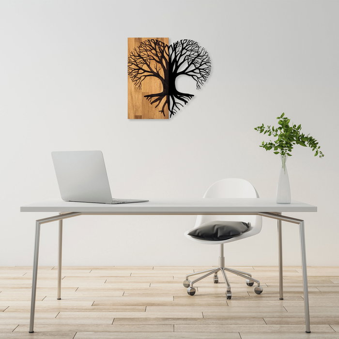 Wallity Love Tree Escultura de Pared en Nogal y Negro